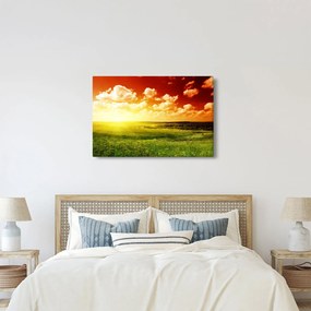 Tablou cu luncă cu soarele strălucitor (90x60 cm)