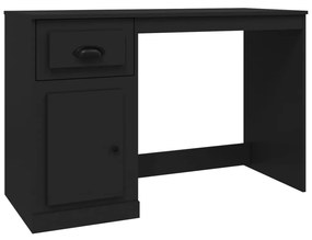 816473 vidaXL Birou cu sertar, negru, 115x50x75 cm, lemn prelucrat