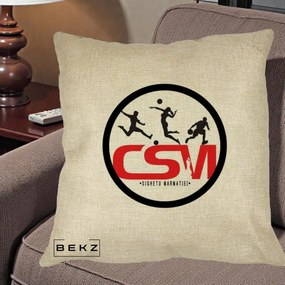Perna Personalizata CSM Sighetu Marmatiei Sport, 40x40 cm, Crem, Husa Detasabila, Perna Inclusa, BEKZ®