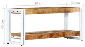Comoda TV, 90 x 30 x 40 cm, lemn masiv de mango 1, Alb, 90 x 30 x 40 cm, Lemn masiv de mango