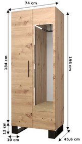 Set mobilier pentru hol Amanda 13 (Stejar artisan + roz). 1085966