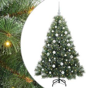 vidaXL Brad de Crăciun artificial cu 150 LED Verde 150 cm PE și PVC