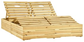 vidaXL Șezlong de grădină dublu, lemn de pin tratat verde