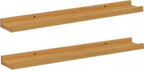 vidaXL Raft de perete cu raft 2 pcs Bej 60 x 9 x 3 cm Lemn compozit
