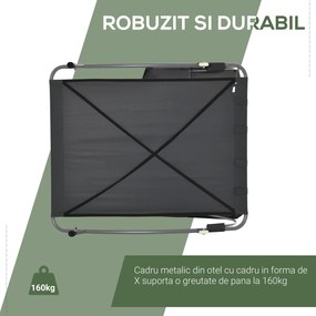 Outsunny Șezlong Dublu cu Paravan Reglabil, Confortabil pentru Relaxare, 200x170x134 cm, Gri | Aosom Romania