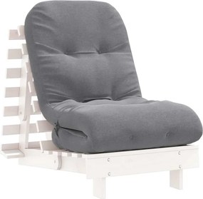 vidaXL Canapea futon cu saltea, alb, 60x206x11 cm, lemn masiv de pin