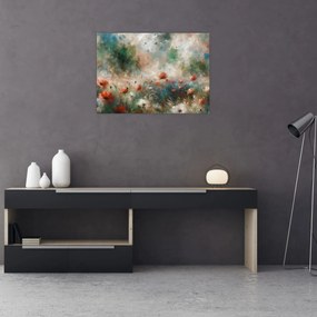Tablou – Abstracție de câmp cu maci (70x50 cm)