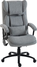 HOMCOM Scaun de birou ergonomic cu masaj cu 4 puncte de frământare, fotoliu cu spătar înalt tip fluture, șezut lat, gri | Aosom Romania