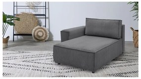 Modul pentru canapea gri închis cu tapițerie din catifea reiată (cu colț pe partea stângă ) Nihad modular – Bobochic Paris