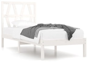 3103984 vidaXL Cadru de pat, alb, 90x200 cm, lemn masiv de pin