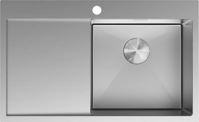 Mexen Exar chiuvetă din oțel inoxidabil cu 1 compartiment și scurgător, dreapta, 780 x 480 mm, inox - 6434781010P-01