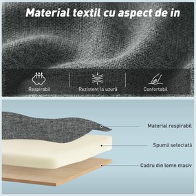 HOMCOM Fotoliu Pat de O Persoană Fotoliu Rabatabil 4-în-1, Gri | Aosom Romania
