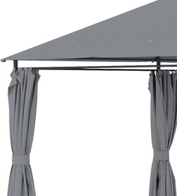 Outsunny 3x4 m Gazebo de Exterior din Oțel cu 6 Perdele Detașabile și Orificii de Drenaj, Gri | Aosom Romania