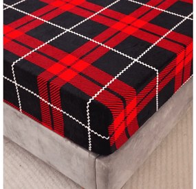 Cearsaf Cocolino microplus cu elastic ALBURY 90x200 cm rosu