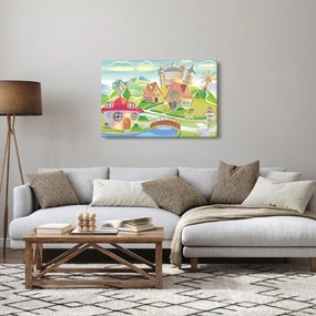 Tablou - Orășel colorat (90x60 cm)