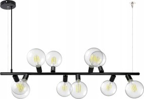 Candelabru pe cablu 10xE27/20W/230V negru