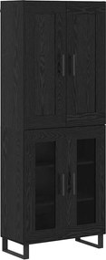 vidaXL Bufet Stejar Negru 69,5 x 34 x 180 cm Lemn compozit