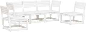vidaXL Set canapea de grădină, 5 piese, alb, lemn masiv de pin