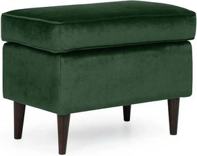 Taburet RON, stofa catifelata verde inchis, 60x40x43 cm