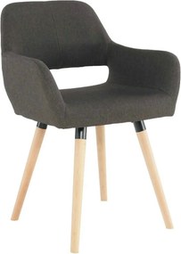 Scaun GODRIC, maro inchis, stofa clasica/lemn, 56x57x78 cm