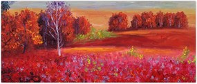 Tablou - Peisaj roșu (120x50 cm)