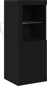 vidaXL Bufet LED Negru 41 x 37 x 100 cm Lemn compozit