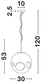 Lustra, Pendul design modern MAYAN, gri fumuriu NVL-9988103