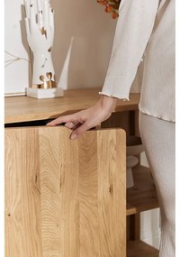 Dulap în culoare naturală din lemn de stejar 95x80 cm Twig – The Beds