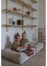 Puf din catifea reiată Karup Design More Ivory