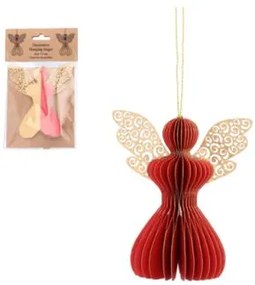 Ornament decorativ din hârtie Înger Roșu 12cm 1 buc