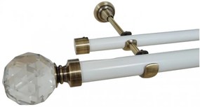 Galerie dubla fara inele KULA CRYSTAL - 25/19 - alb/aur antic (Alege marime: 300 cm)