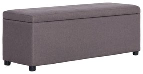 vidaXL Bancă cu compartiment de depozitare gri taupe 116 cm, poliester