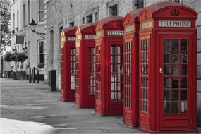 Tablou - Cutii telefonice din Londra (90x60 cm)