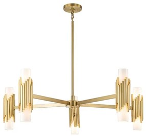 Elstead MARVELE10-AB-OPAL - Lustru pe tijă MARVELE, 10 x E14, 40 W, 230 V, auriu