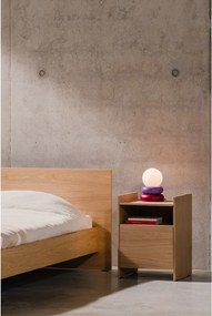 Noptieră în culoare naturală cu rafturi cu aspect de lemn de stejar Toopt – noo.ma