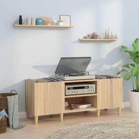 vidaXL Dulap pentru discuri stejar sonoma 121x38x48 cm, lemn prelucrat