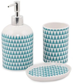 Set de accesorii de baie turcoaz din polirășină Nova – Mioli Decor