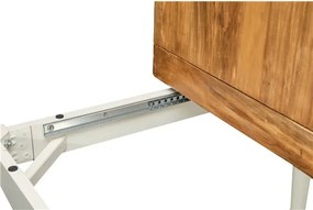 Masa pliabila, L120(240) 120 80 cm, culoare natur alb antic, Lemn masiv