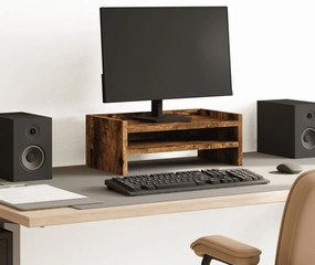 vidaXL Suport de monitor, stejar fumuriu, 42x24x16 cm, lemn prelucrat