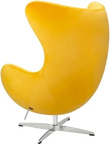 Fotoliu Egg Classic Velvet 77x73x106 cm - galben, catifea, bază din aluminiu