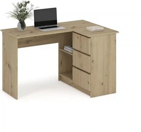 Birou BEGA, stejar artisan, PAL laminat, 124x85x76 cm