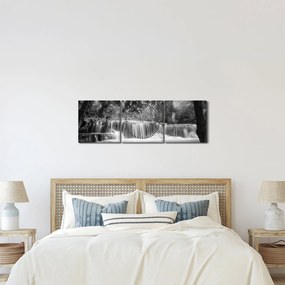 Tablou - Cascada alb-negru și alb (cu ceas) (90x30 cm)