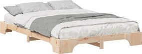 vidaXL Cadru de pat Maro 140 x 210 cm Lemn de pin masiv