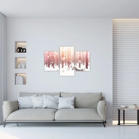 Tablou - Zebra în pădurea înzăpezită (90x60 cm)