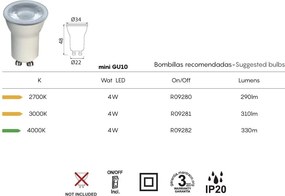 Aplica de perete cu reader Mini GU10 NOTTE nickel satinat