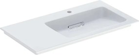 Lavoar pe mobilier Geberit One Slim cu scurgere speciala 90 cm alb blat stanga fara preaplin