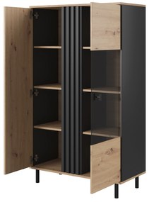 Vitrină Madeira (Stejar artisan + antracit Negru). 1071361