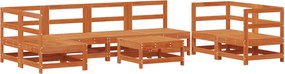vidaXL Set de lounge pentru grădină 8 pcs Maro Ceară Lemn masiv de pin