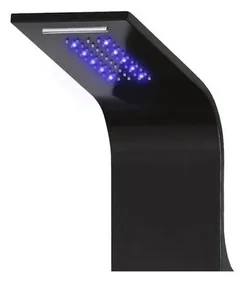 Verona Black Panel duș, oțel inoxidabil, cu termostat, iluminat cu LED