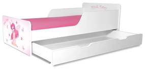 Pat copii Pink Fairy 2-12 ani cu sertar